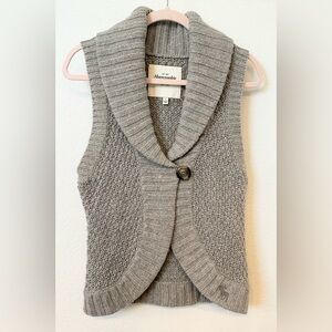 Y2K Vintage Abercrombie Chunky Knit Sweater Vest Shawl Collar Cozy Preppy S